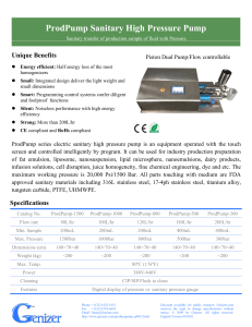 ProdPump Sanitary High Pressure Pump - Genizer