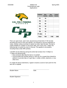 ECE2300 Midterm #2: Combinational Logic Applications