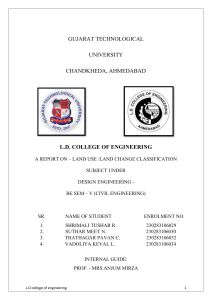 Land Use/Land Change Classification Report - Ahmedabad