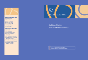 Preservation Policy Building Blocks: NPO Guidance
