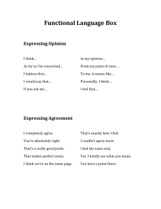 Functional Language Guide: Expressing Opinions & More