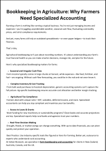 Farm Bookkeeping: Why Specialized Accounting Matters
