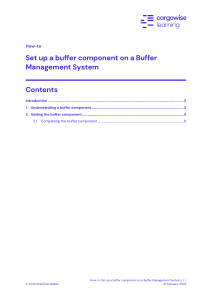 Buffer Component Setup on Buffer Management System