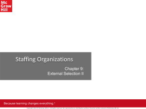 Staffing Organizations: External Selection & Personality Tests