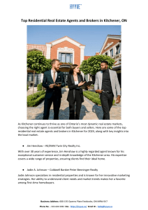 Top Kitchener Real Estate Agents & 2024 Market Insights