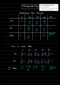 Apuntes de Trigonometría, Diferenciación y Estadística