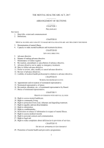 Mental Healthcare Act 2017: Sections Overview
