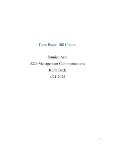 Bill Clinton's Communication Strategies: A Topic Paper