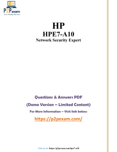 HPE7-A10 Network Security Expert Exam Q&A