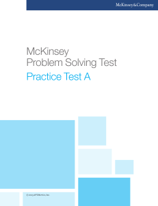 McKinsey Problem Solving Test: Practice Test A