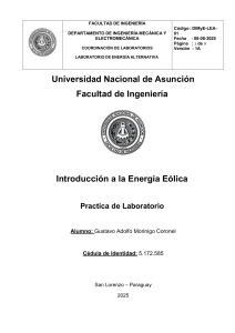 Gu&iacute;a de Laboratorio: Introducci&oacute;n a la Energ&iacute;a E&oacute;lica