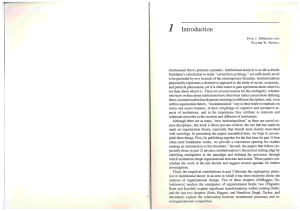 Institutional Theory: Introduction to Organizations