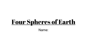 Earth's Four Spheres Worksheet: Biosphere, Hydrosphere, etc.