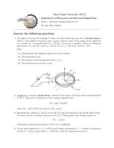 Microwave Engineering Problems: Electromagnetics Sheet