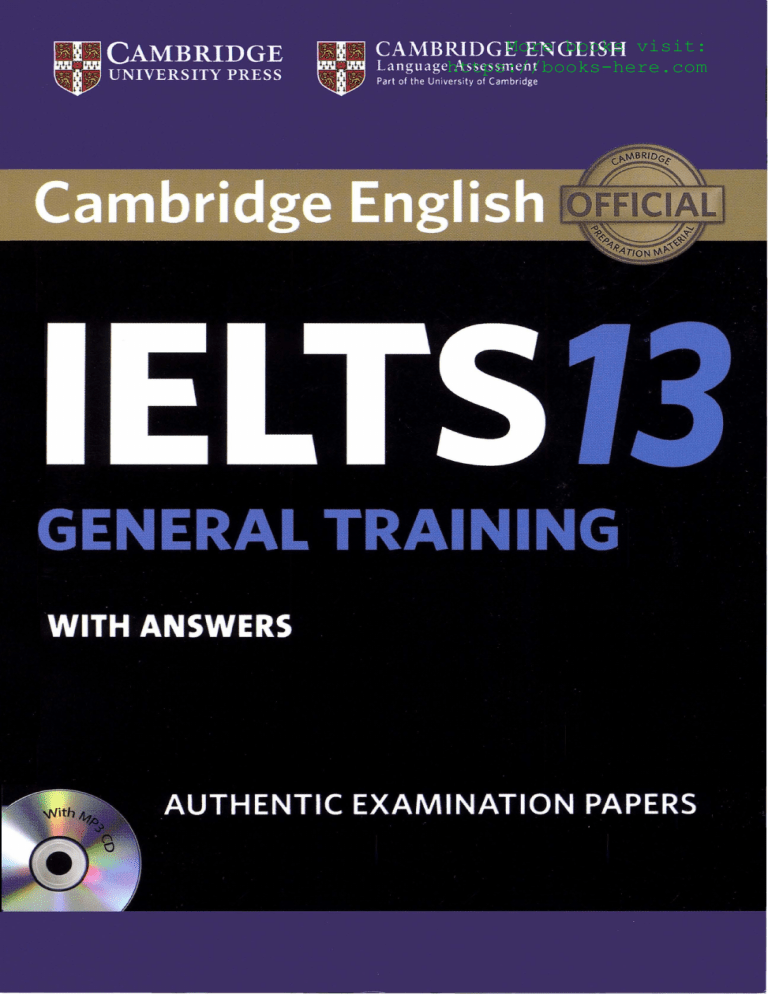 IELTS General Training: Authentic Exam Papers