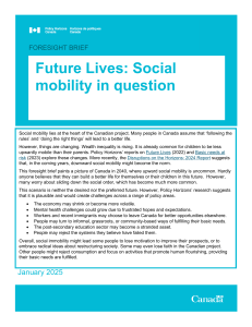 Future of Social Mobility in Canada: A Foresight Brief