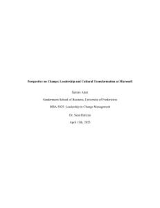 Microsoft's Transformation: Leadership & Culture Change