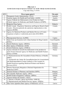 SRA Drug Regulatory Agencies List (November 2019)