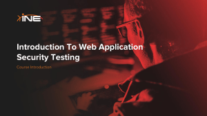 Web Application Security Testing: Course Introduction
