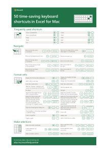 Excel for Mac Keyboard Shortcuts Cheat Sheet