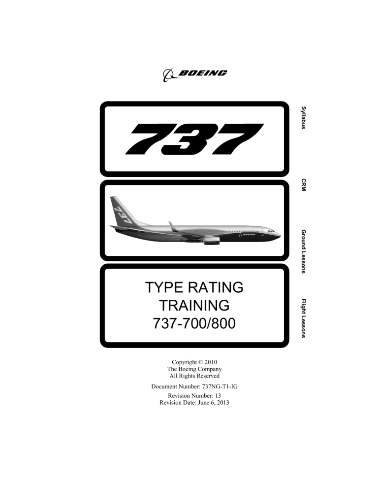 737NG Flight Training Instructor Guide - Syllabus & CRM