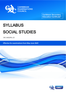 CSEC Social Studies Syllabus 2025 | Caribbean Examinations Council
