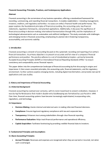 Financial Accounting: Principles & Applications