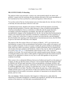 Civil Rights Cases 1883: Harlan's Dissent