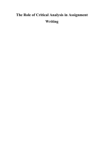 Critical Analysis in Assignment Writing: A Guide