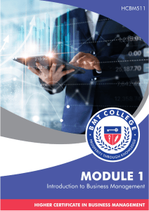 Introduction to Business Management - Course Module