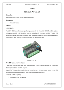 PLC Data Movement Lab: MOV, FILL, BMOV Commands
