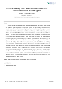 Men's Skincare Purchase Intention in the Philippines