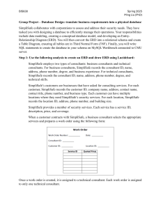 SimpliSafe Database Design Project: ERD, Schema, SQL