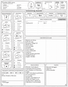 Ficha de Personagem D&D: Jonathan Willit Xanian, Campeão Nível 4