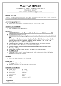 M. Suffian Shabbir - Mechanical Engineer Resume