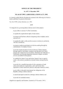 Labour Relations Act, 1995 - South Africa