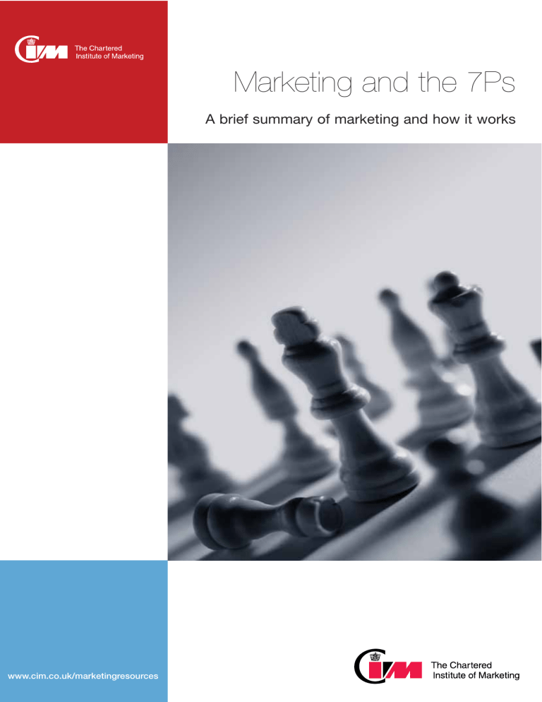 Marketing & the 7Ps: A Brief Summary