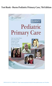 Burns' Pediatric Primary Care 7th Ed. Test Bank