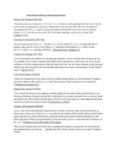 Early Church Fathers on Intercession of Saints