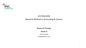 Research Design in Accounting & Finance