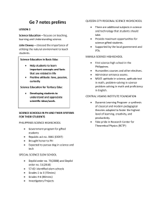 Science Education Notes: PH Schools & Indigenous Tech