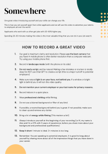 Video Job Application Guide: Tips for Success