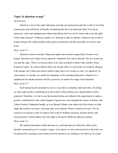 Is Abortion Wrong? An Argument Against Abortion