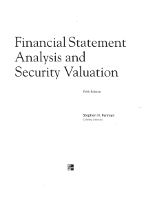 Financial Statement Analysis & Security Valuation Textbook - 5th Ed.