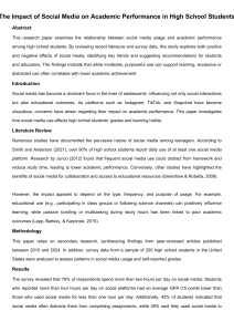 Social Media & Academic Performance in High School
