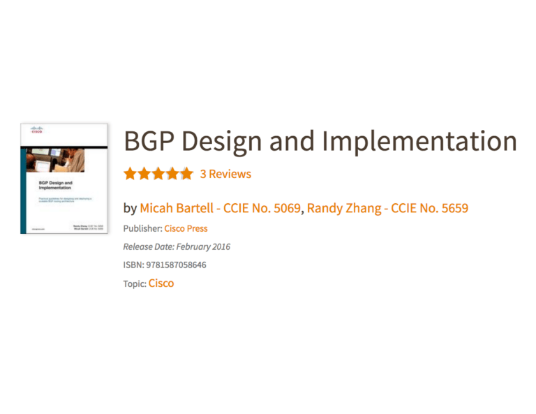BGP Design and Implementation by Zhang &amp; Bartell