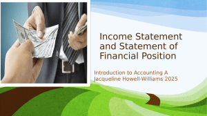Income Statement & Balance Sheet Presentation