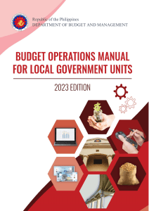 Budget Operations Manual for LGUs, 2023 Edition