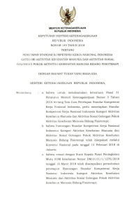 SKKNI Fisioterapi: Standar Kompetensi Kerja Nasional Indonesia