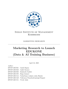 Edukone: Marketing Research for Data & AI Training Launch